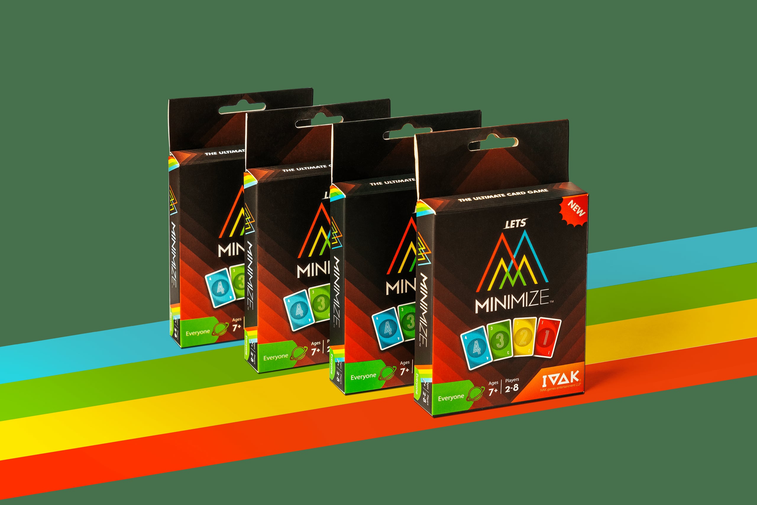 Minimize boxes displayed on a warmly lit shelf